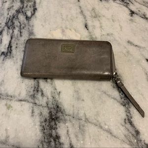 Coach Poppy accordion wallet grey silver